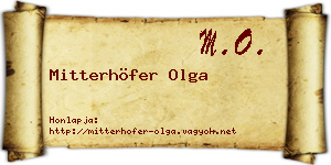 Mitterhöfer Olga névjegykártya