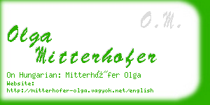 olga mitterhofer business card